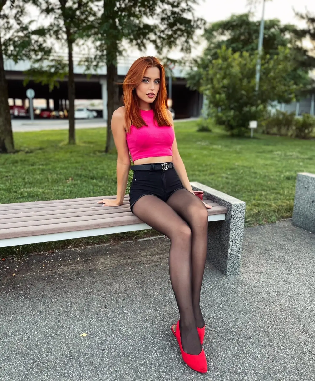 Devochkassevera: рыжая в прозрачных колготках и белье — фото 5